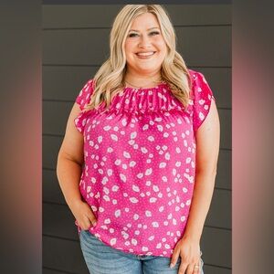 New Boutique Pink Floral Women's Top